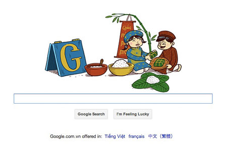 Bánh Chưng Việt Nam xuất hiện trên trang chủ Google 1